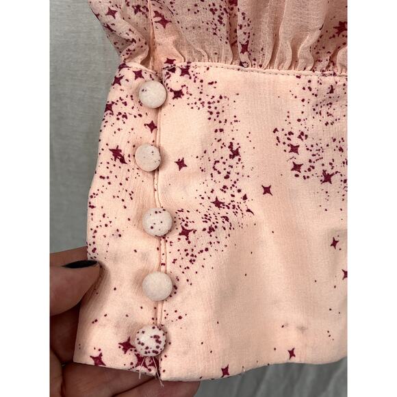 NWT Free People Stars Align blouse in pink combo, size S - Picture 7 of 12